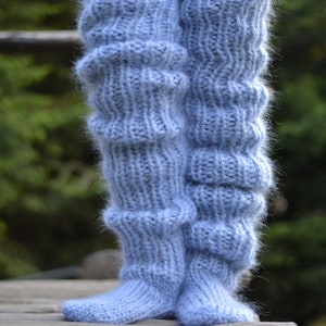 handmade oversized mohair socks huge chunky socks long leggings thick mohair legwarmers hand knitted mohair socks chunky leggings Dukyana