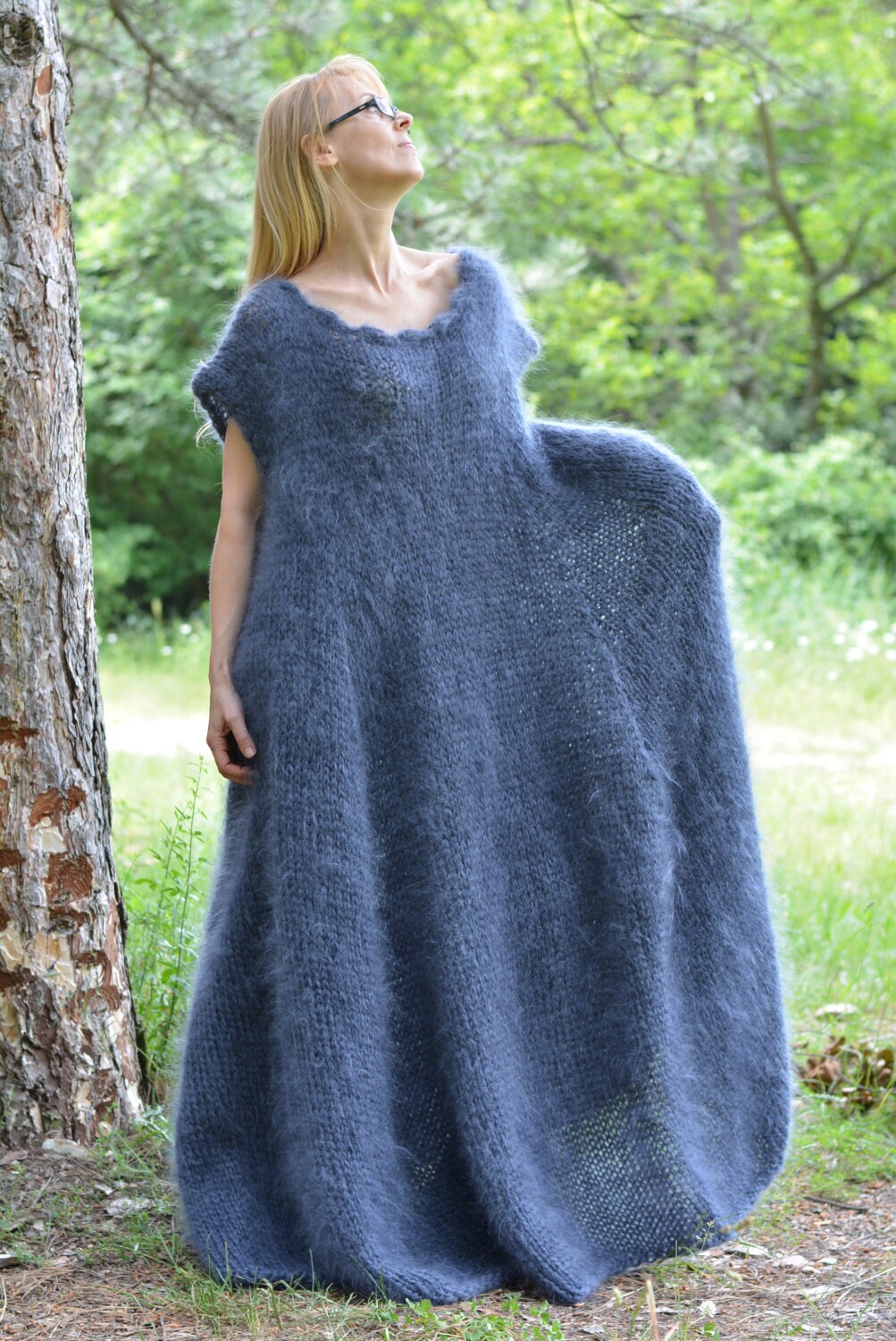 Hand Knitted Mohair Dress Handmade Mohair Set Fuzzy Mohair Hand Knitted Mohair Dress Handmade Mohair Set Fuzzy Mohair