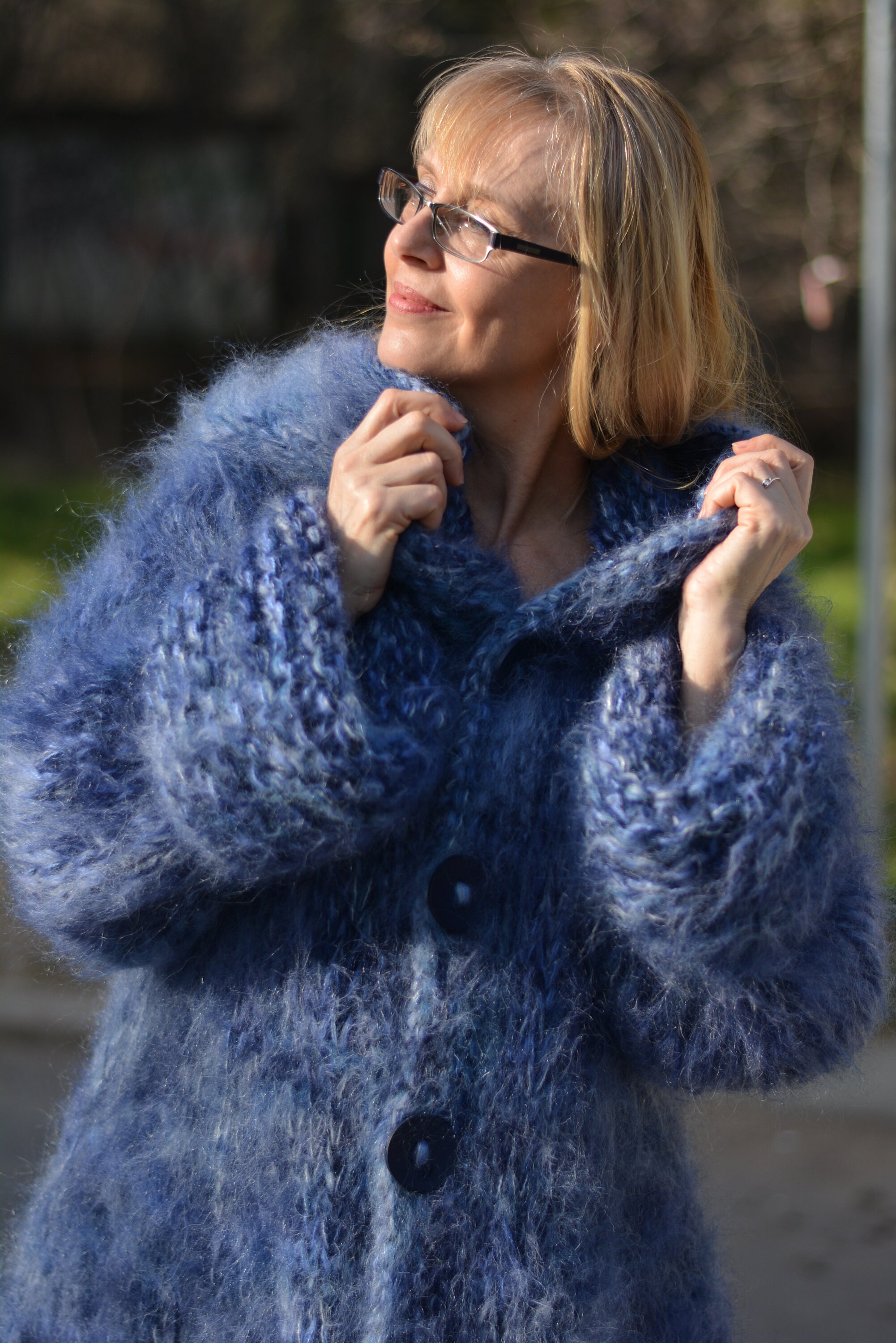 Hand Knitted Mohair Coat Chunky Mohair Cardigan Handmade Hand Knitted Mohair Coat Chunky Mohair Cardigan Handmade