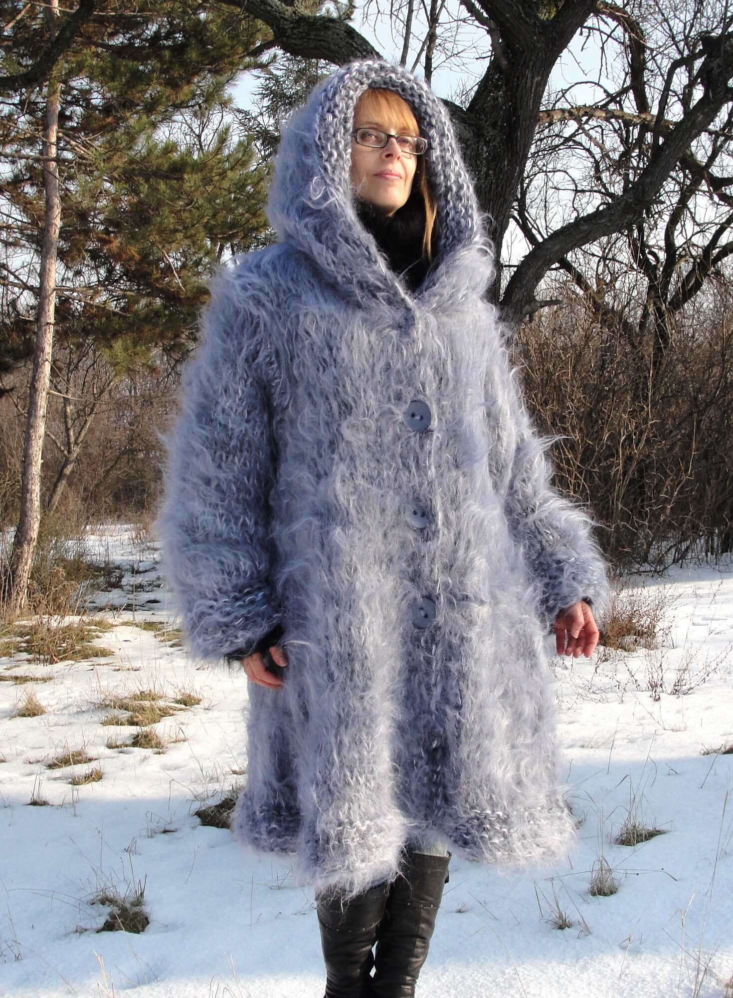 Hand Knitted Mohair Coat Chunky Mohair Cardigan Handmade Hand Knitted Mohair Coat Chunky Mohair Cardigan Handmade