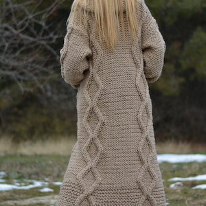 Handmade Wool Cardigan Knitted Wool Coat Hand Knitted Sweater Coat ...