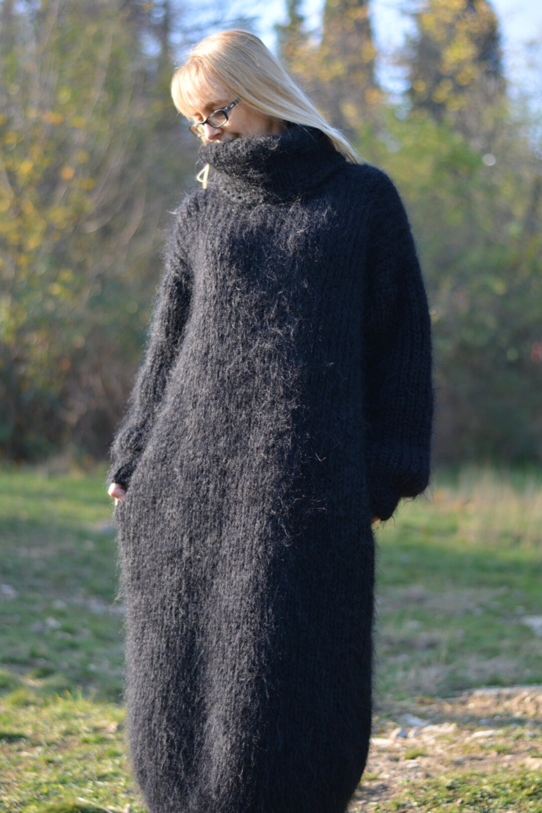 Hand Loomed Mohair Poncho Dress