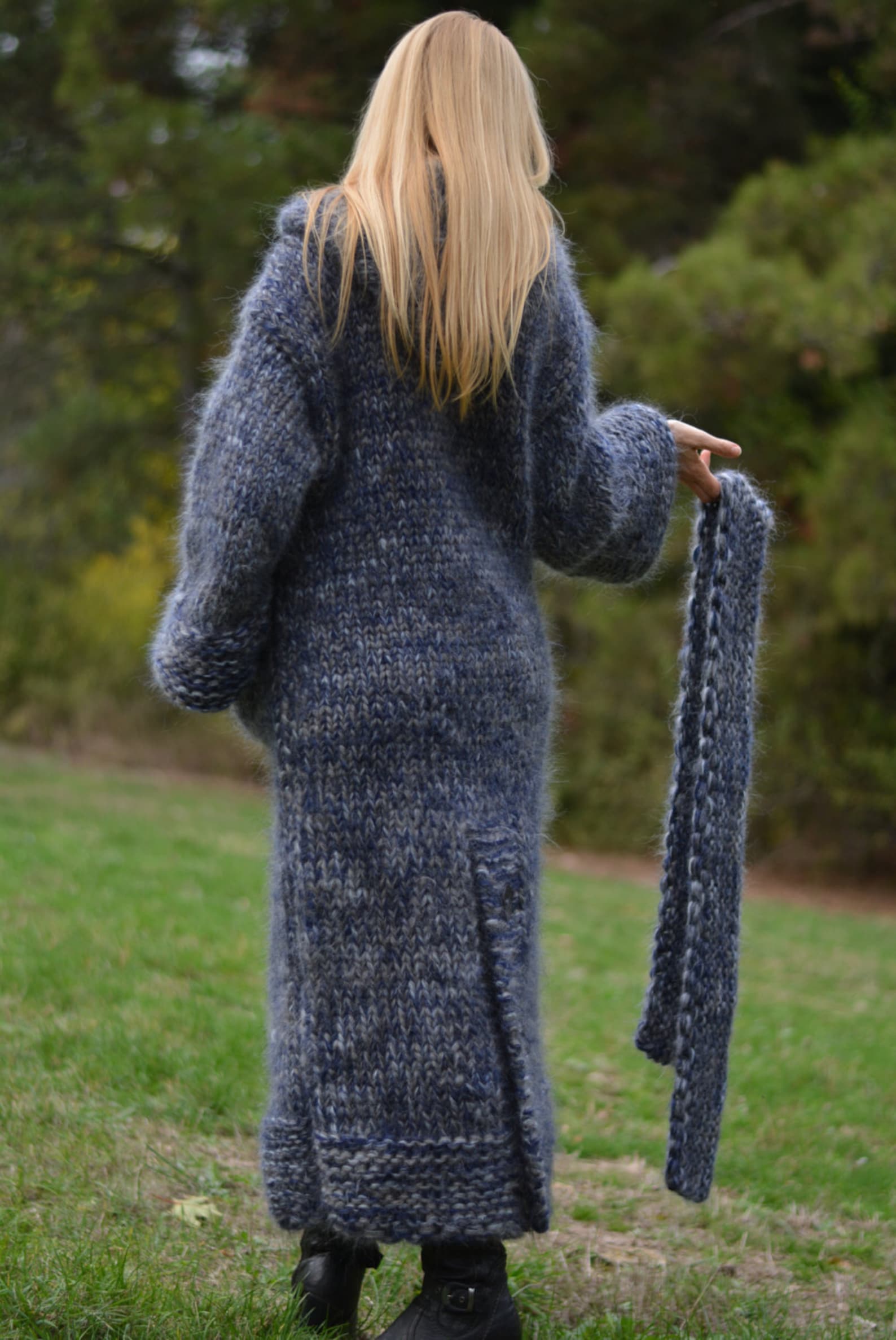 Manteau mohair fait main tricot?� long cardigan ?�pais mohair - Etsy France