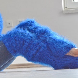 huge mohair legwarmers hand knitted chunky legwarmers thick mohair leggings fuzzy mohair socks long mohair legwarmers knitted Dukyana