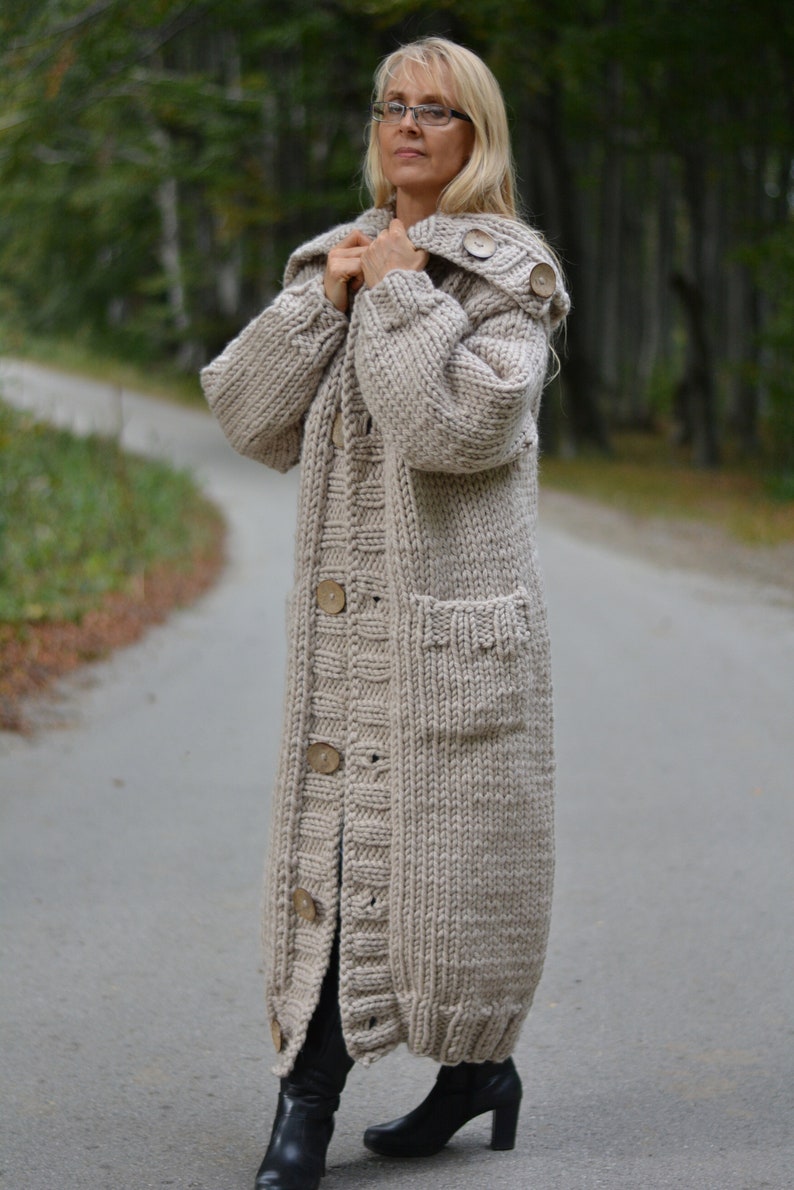 Chunky Knit Cardigan Wool Sweater Knit Cardigan Chunky | Etsy