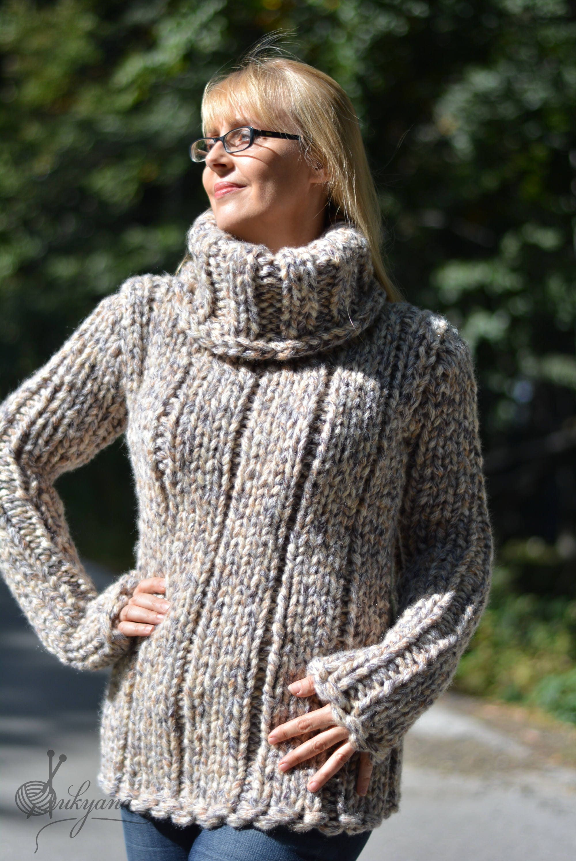 Handmade Wool Sweater Chunky Knit 