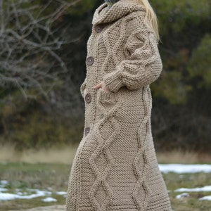 Handmade Wool Cardigan Knitted Wool Coat Hand Knitted Sweater Coat ...