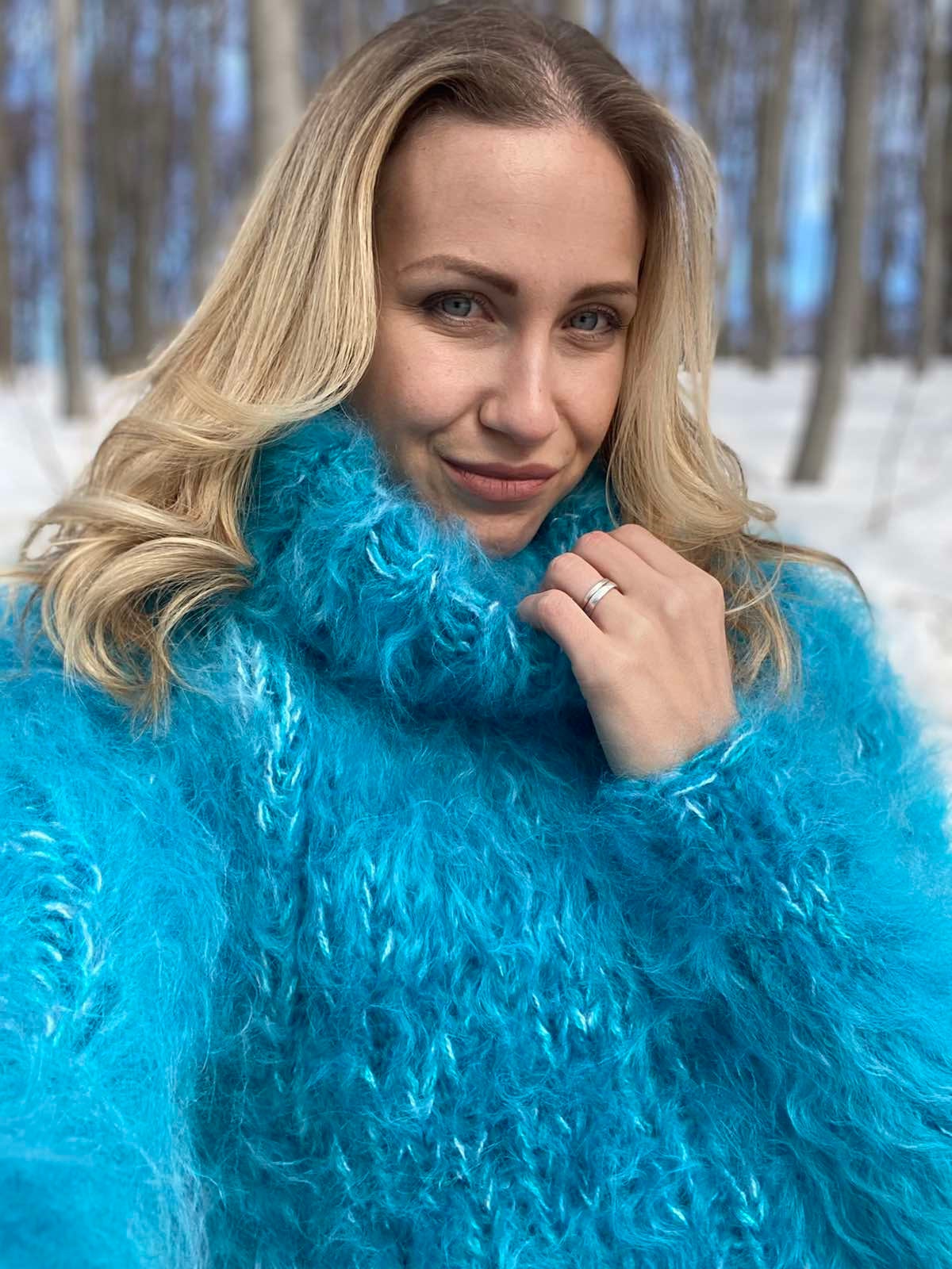 Chunky Mohair Sweater Hand Knitted Mohair Jumper Thick Mohair Etsy