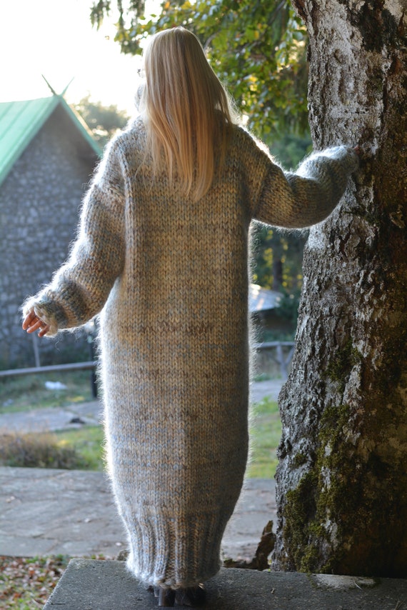 激レア！Duck ！Mayu & Ugee - Bigin tha koi Chunky wool mohair Tneck sweater monster jumper/H22