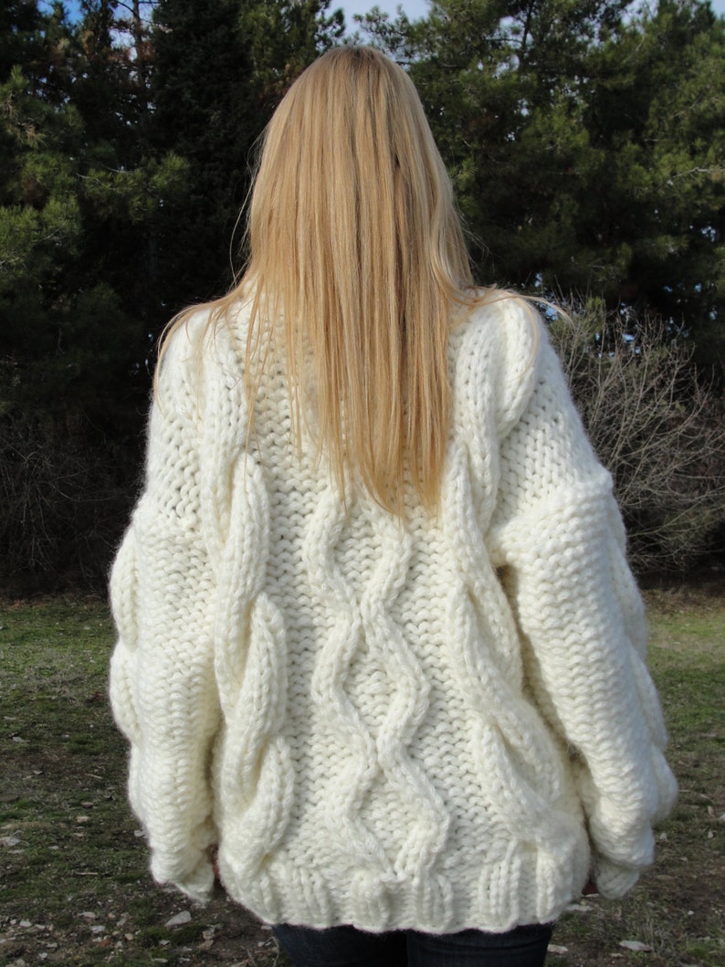 Suéter de lana de punto a mano jersey de lana hecho a mano Etsy España