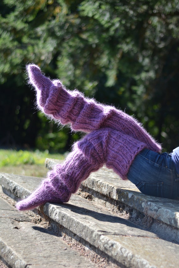 Enormes chaussettes en mohair Chaussettes epaisses Leggings surdimensionnes Jambieres en mohair epais Chaussettes en mohair tricotees a la main Leggings epais Etsy France
