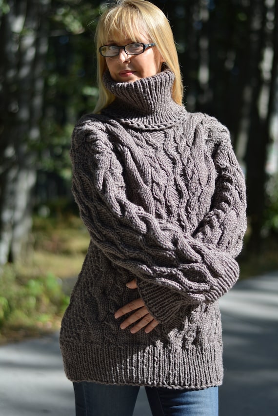 Pull en laine pour hommes tricoté gros pull en laine tricoté à la