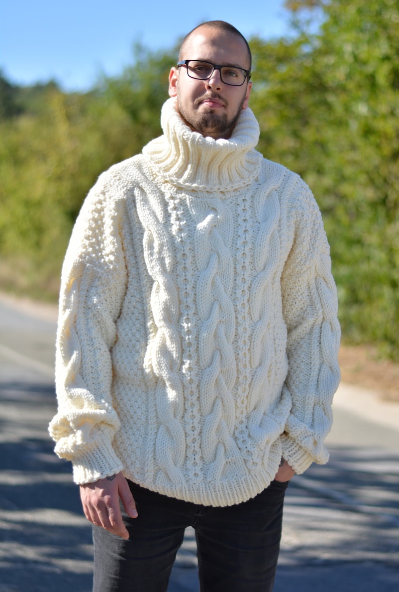 Maglioni Di Lana Fatti A Mano Spiegazioni READY maglione in lana fatto a mano maglione in lana spessa | Etsy