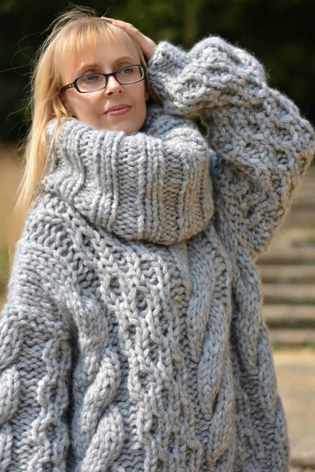 Wool Sweater Handmade Sweater Tneck Jumper Hand Knitted Etsy