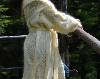 cardigan mohair sweater coat hand knitted cardigan long coat cable shrug cable coat summer shrug summer cardigan fuzzy slouchy