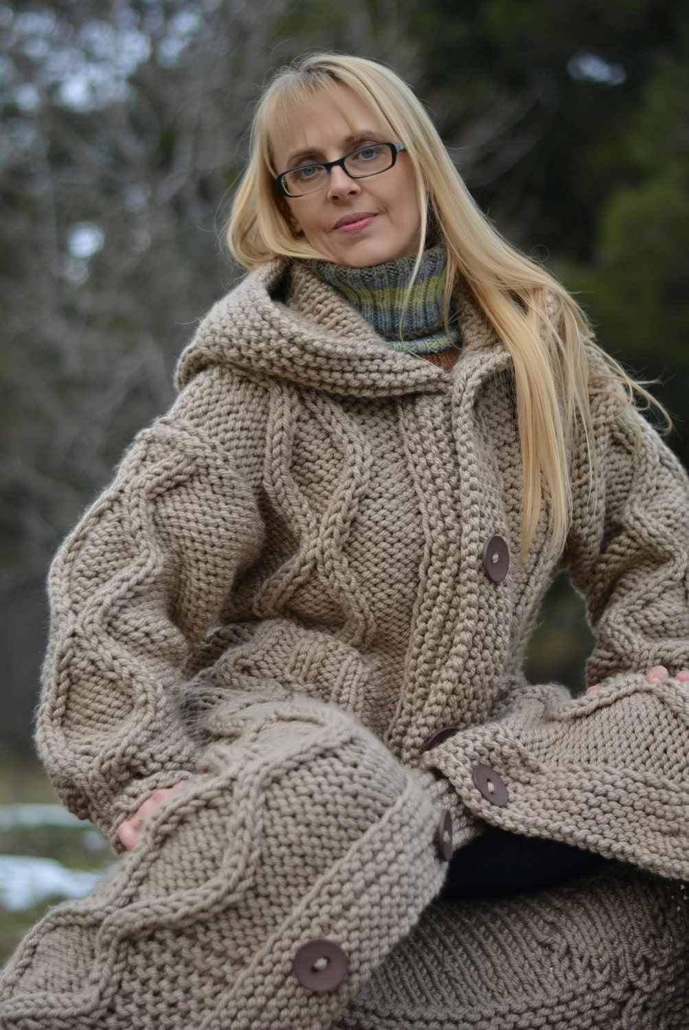 Handmade Wool Cardigan Knitted Coat Hand Knitted Sweater - New Zealand