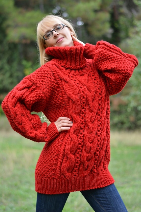 knitted wool hoodie
