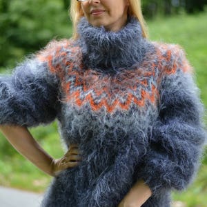 Custom Made Chunky Mohair Sweater in a Dark Gray Mix - Etsy Custom Made Chunky Mohair Sweater in a Dark Gray Mix - Etsy