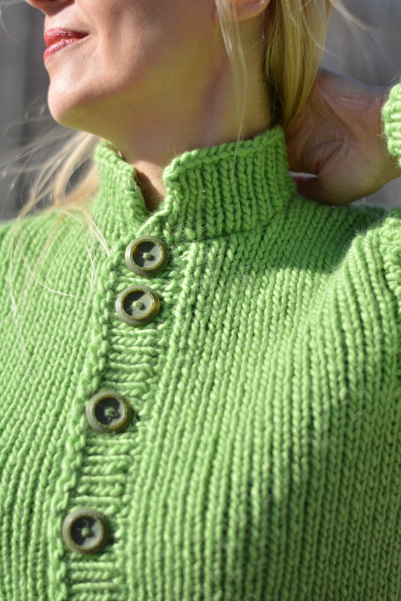 Casual wool cardigan hand knit cardigan chunky wool jacket | Etsy