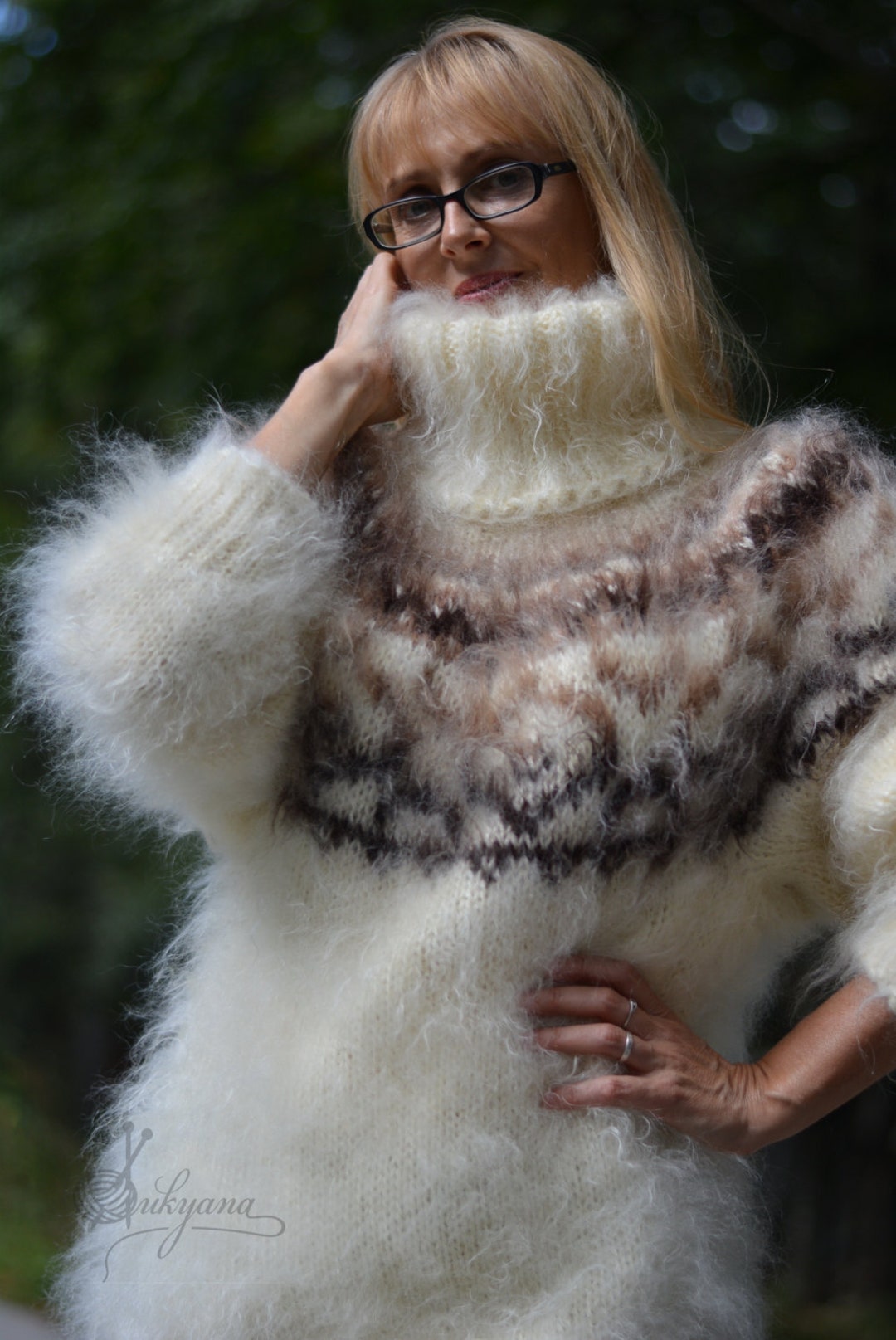 Handmade ICELANDIC Sweater Mohair Jumper Fuzzy Pullover