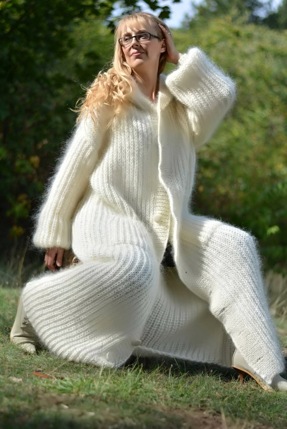 Items similar to ORDER handmade mohair cardigan hand knitted mohair ...