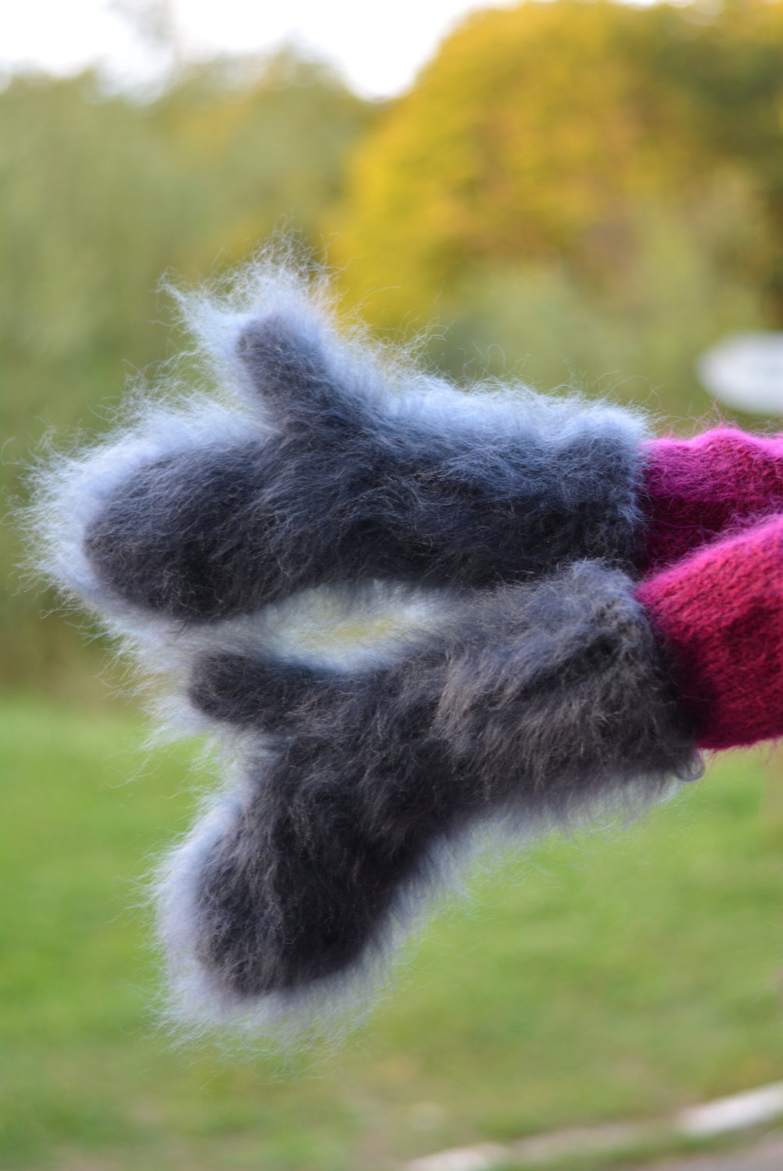 ORDER Handmade Mittens Hand Knitted Mohair Mittens Thick Fuzzy Etsy