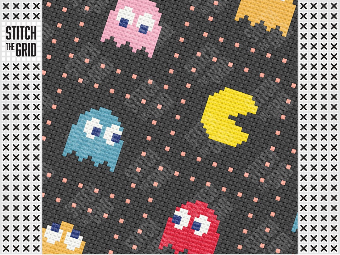Retro Mini Cross Stitch Patterns • PAC-MAN Inspired Bundle • Modular ...
