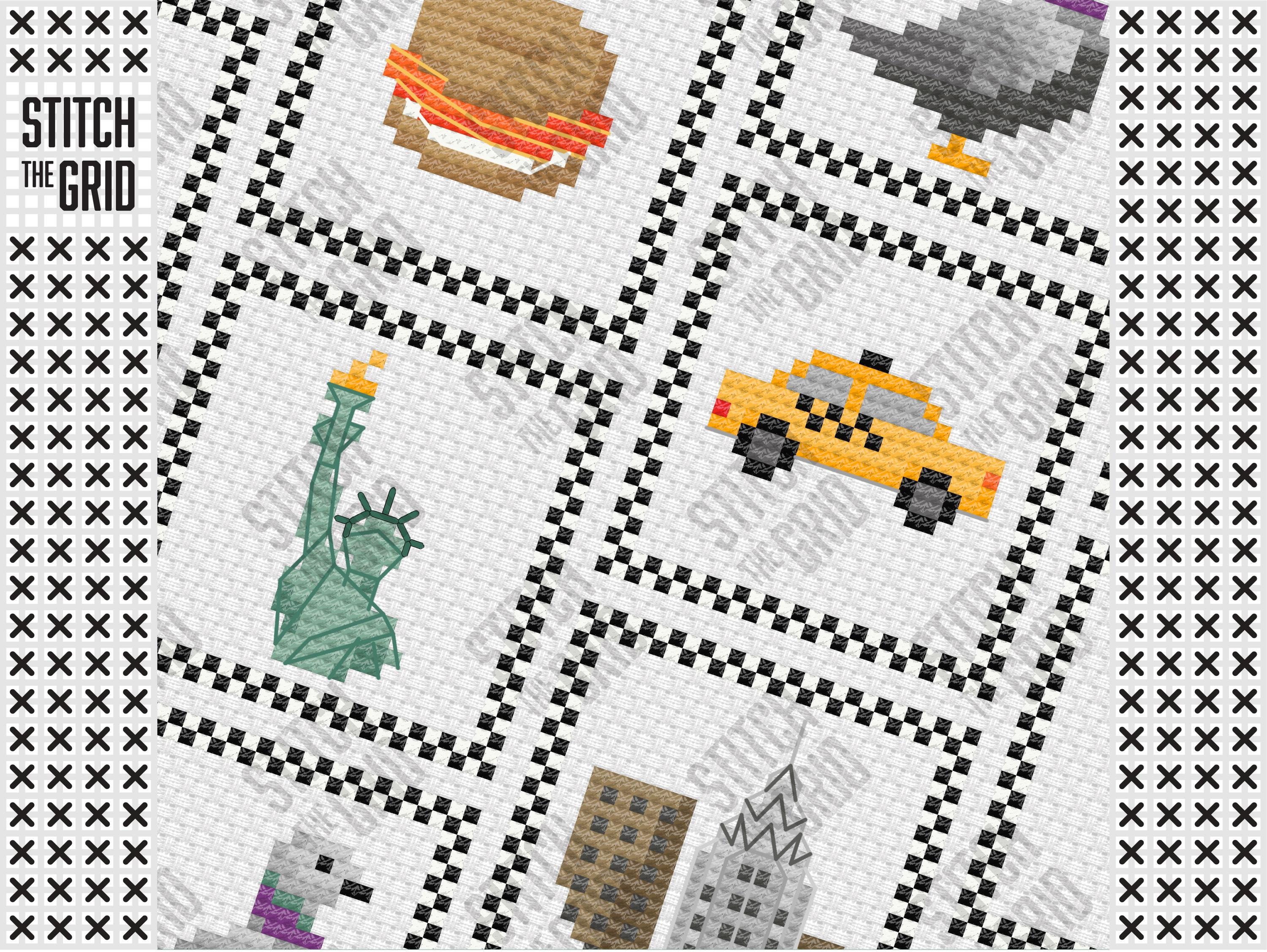 New York Mini Cross Stitch Patterns • New York City Bundle • Modular Minis