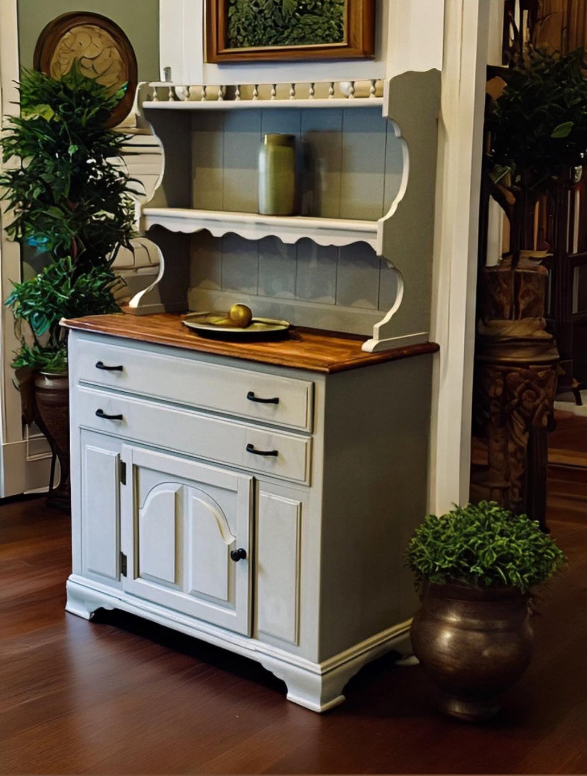 Elegant Refinished Hutch by Kling Colonial Pre Ethan Allen A Rare Find
