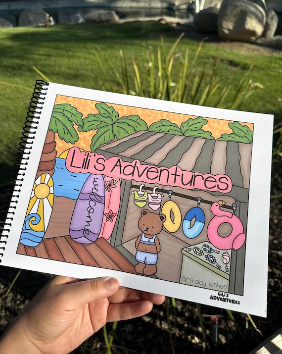 Cute Coloring Book for adults and children, 20 pages, Lili’s Adventures