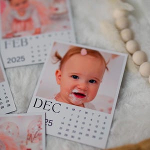 Personalisierter Magnetkalender 3,25 x 4 Zoll mit personalisierten Fotos für 2025