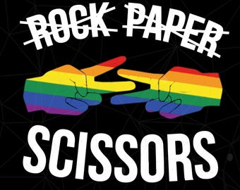Rock Paper Scissors LGBT Png, Lesbian Pride Month Png, Lesbian Engagement Gift, LGBT Month Png