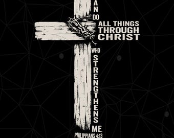 Philippians 4:13 Men Shirt Design, Christian Bible Verse Png, I Can Do All Things Through Christ Png