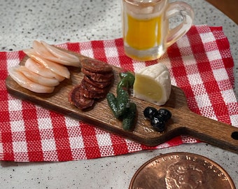 Miniature Dollhouse Cheese Board 1:12 Scale