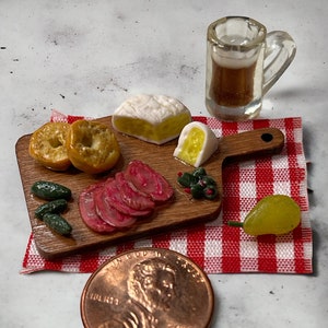 Miniature Dollhouse Cheese Board 1:12 Scale
