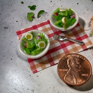Miniature Dollhouse Side Salads - 2 pcs 1/12 scale