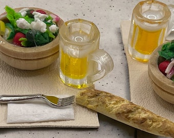 Dollhouse Miniature Greek Side Salad for Two: 1/12 scale