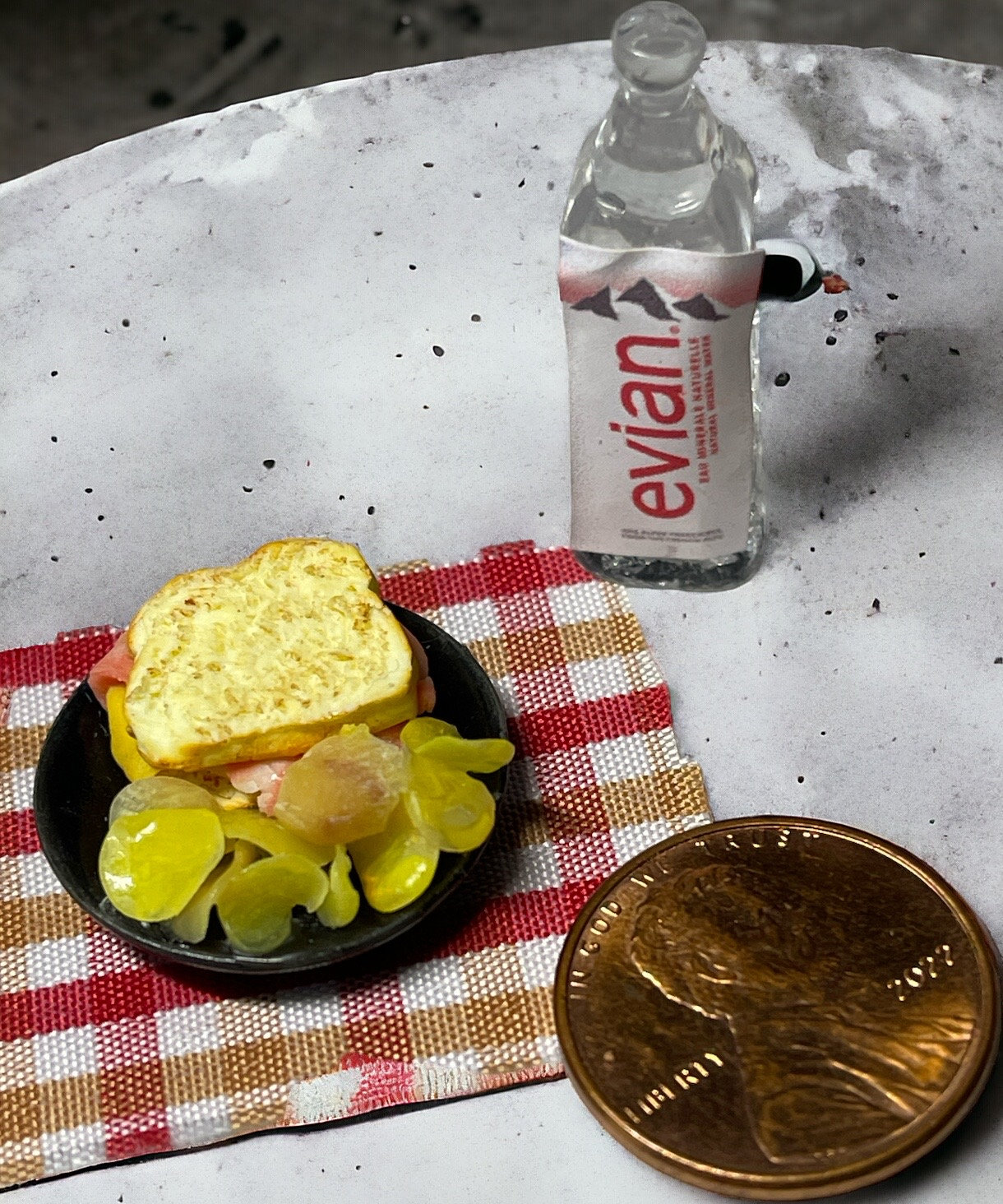 Dollhouse Miniature Ham and Cheese Sandwich with Potato Chips 1/12 Scale
