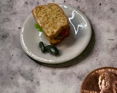 Miniature Dollhouse BLT Sandwich with Gherkins 1:12 Scale