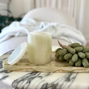 Grüner Onyx Behälter: Tischdeko, Tischlampe, Vase, Vase