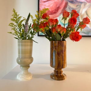 Green Onyx Vase: Handcrafted Marble Home Decor