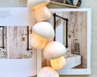 Marble Mushroom Lamp - Translucent Stone Fairy Light - Mini USB Rechargeable Touch Sensor Night Light - Dreamy Aesthetic Crystal Decor Gift