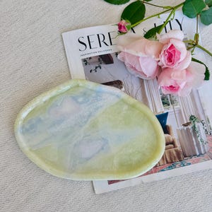 Blue Marble Tray, cloud shape tray, holiday Home Decor gift, Stone Trays, Vanity Tray,Serving Tray, Jewelry candle Tray, Bathroom Organizer