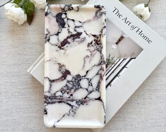 Large Viola Marble Tray: Dual-Sided Vanity, catchall ,Table Decor, home decor, size 12/6 in