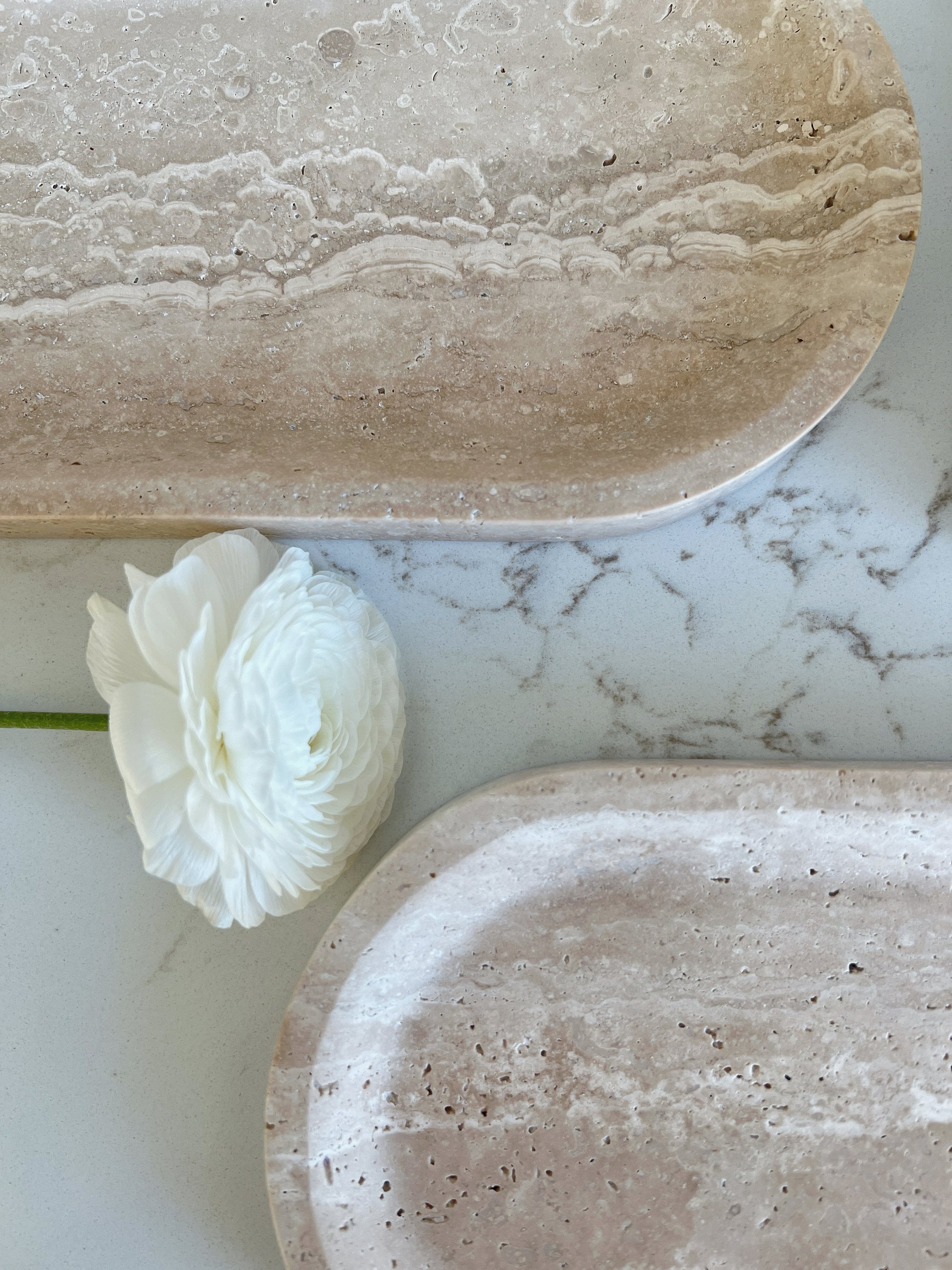 Travertine Decor Tray on Coffee Table ,console Table Tray, Vanity Catchall Tray , Perfume Candle ...