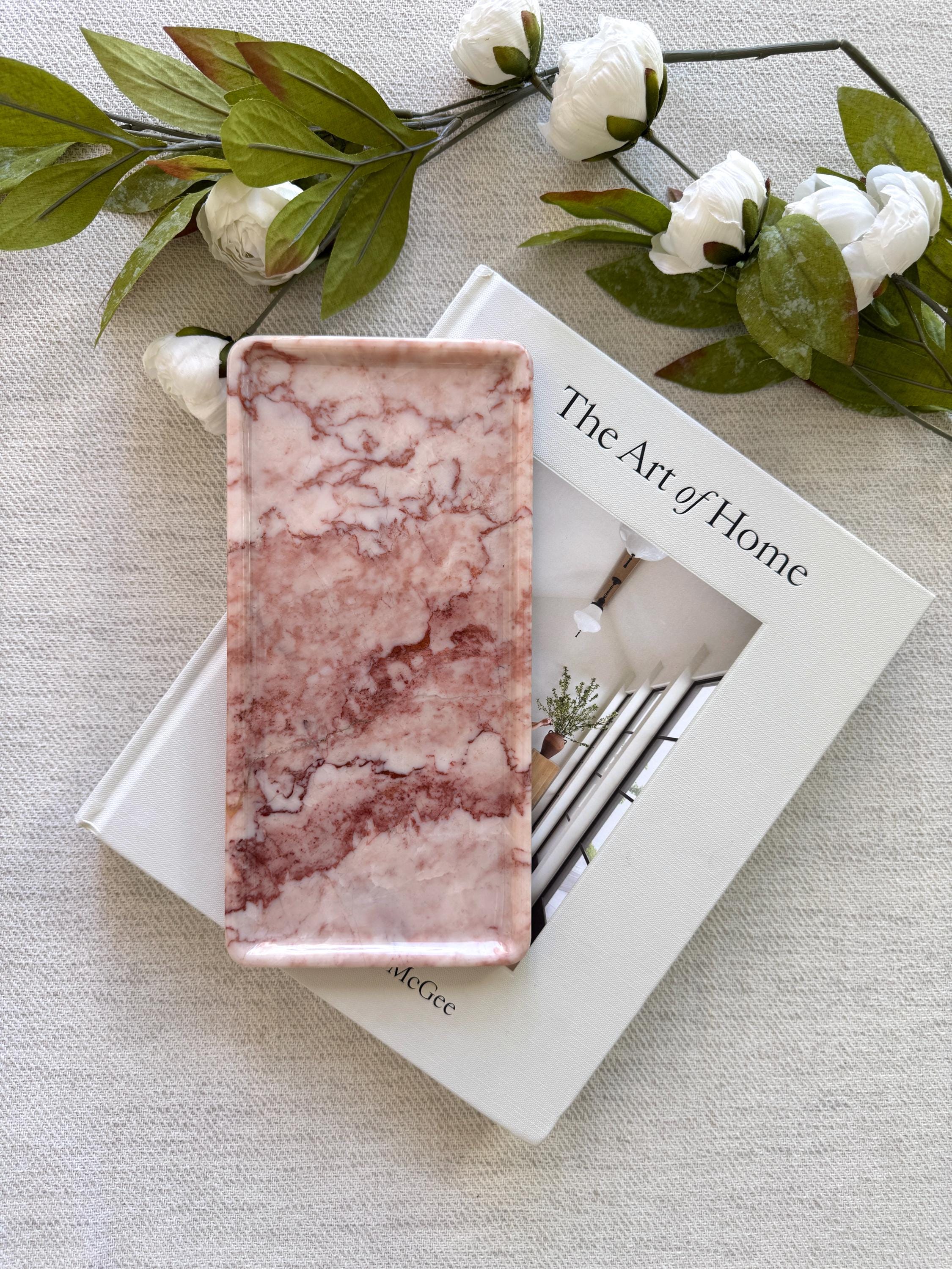Pink Rosa Marble Serve Board - 10*4.8 Inch Rectangle Stone Tray