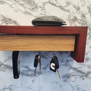 Wall Mount Wooden Magnetic Key Chain Holder Shelf