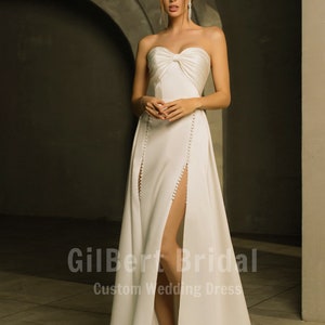 Luxurious Mermaid Minimalist Wedding Dress with Removable Train Elegant Simplicity for Your Special Day ,Sophisticated Wedding Attire zdjęcie 5