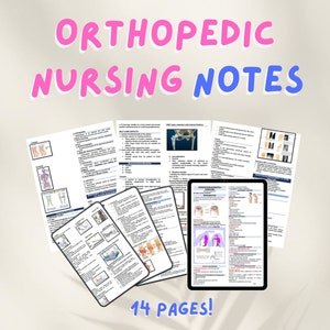 Orthopädische Pflegenotizen Druckbare Zusammenfassung der medizinischen Notizen Nursing Notes Nurse Ppracticioner PNG