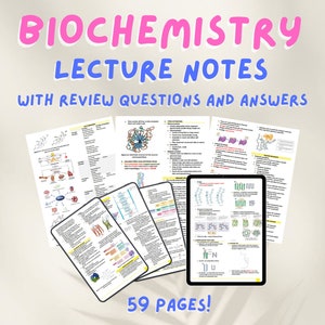 Notas de conferencias de bioquímica Notas de tecnología médica Resumen imprimible de notas médicas Guía de estudio de MedTech Transes
